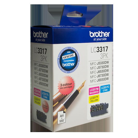 Brother LC-3317 Colour Value Pack - 1 X Cyan 1 X Magenta 1 X Yellow