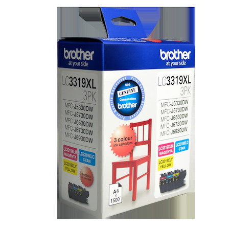 Brother LC-3319XL Colour Value Pack - 1 X Cyan 1 X Magenta 1 X Yellow