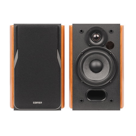 Edifier R1380DB 2.0 Professional Bookshelf Active Speakers Brown - Bluetooth/Optical/Coaxial, Line In Connection/Wireless Remote
