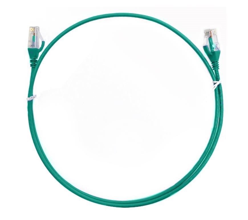 8Ware Cat6 Ultra Thin Slim Cable 1M / 100CM - Green Color Premium RJ45 Ethernet Network Lan Utp Patch Cord 26Awg For Data Only, Not PoE