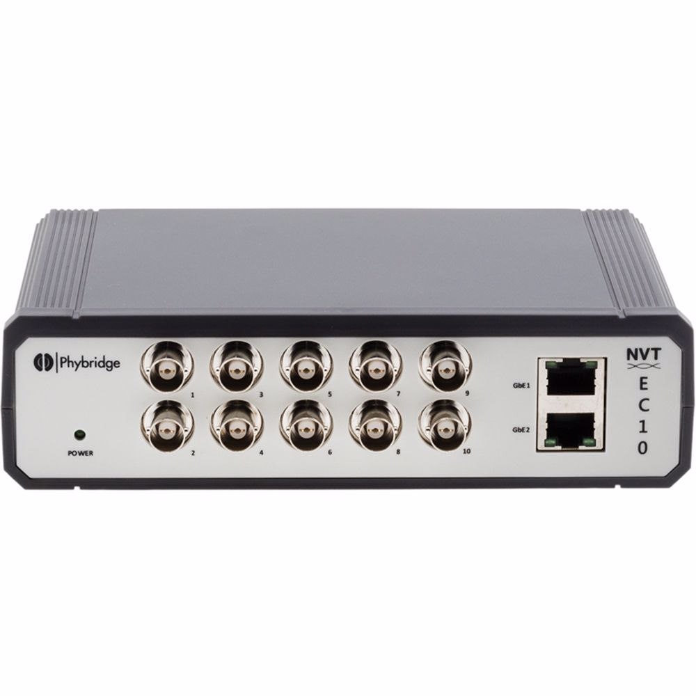 NVT Phybridge NV-EC-10 EC10 Unmanaged POE Switch, 10-Port Ethernet Over Coax Switch