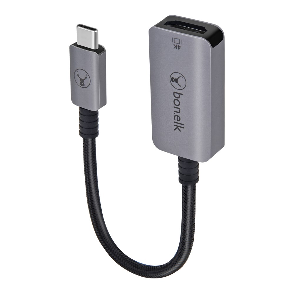 Bonelk Long-Life Usb-C To 4K Hdmi Adapter - 15CM (Space Grey)