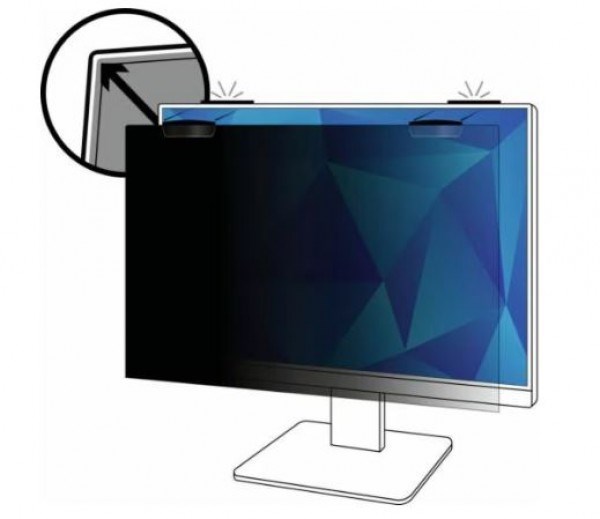 3M Privacy Filter For 24In Full Screen Monitor With 3M COMPLY
Magnetic Attach, 16:9, Pf240w9em