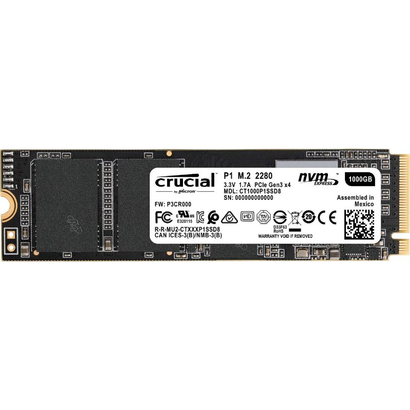 Crucial 1 TB Solid State Drive - M.2 2280 Internal - PCI Express