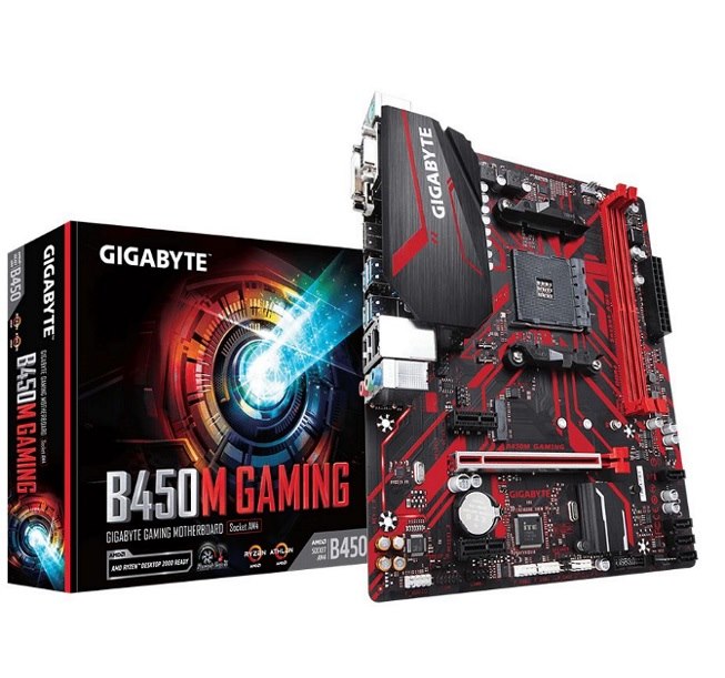 Gigabyte B450M Gaming MB, Am4, 2xDDR4, 4xSATA,1xM.2, USB3.1,MicroATX, 3YR