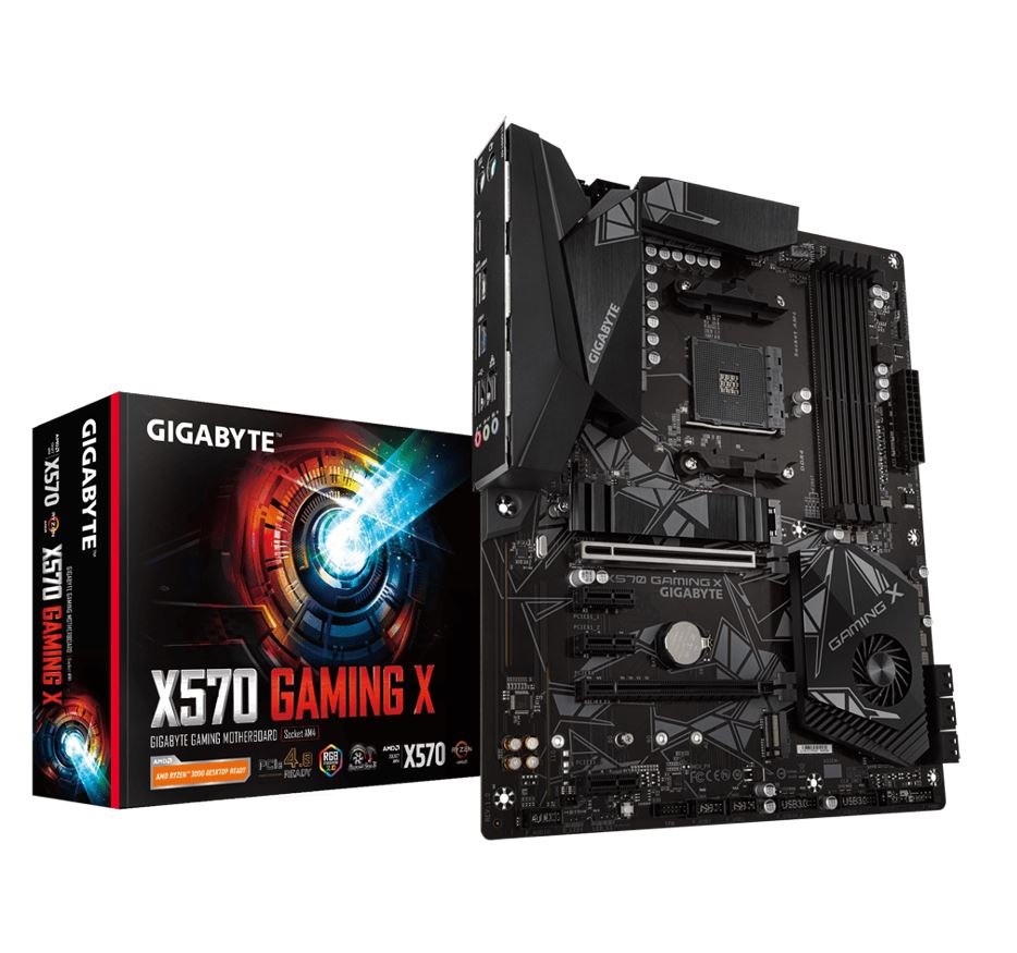 Gigabyte X570 Gaming X Aorus Ryzen Am4 Atx Motherboard 4xDDR4 7xPCIE 3xM.2 Realtek® Alc887 Realtek® GbE Lan 6xSATA 6xUSB2.0/1.1 8xUSB3.2