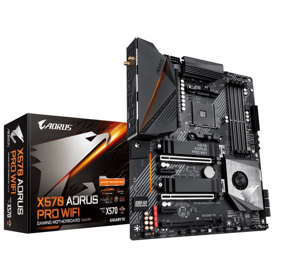 Gigabyte X570 Aorus Pro Wifi Ryzen Am4 Atx Motherboard 4xDDR4 4xPCIE 2xM.2 Realtek® Hda Intel GbE Lan 6xSATA 2xUSB-C 9xUSB3.2 RGB Bluetoot