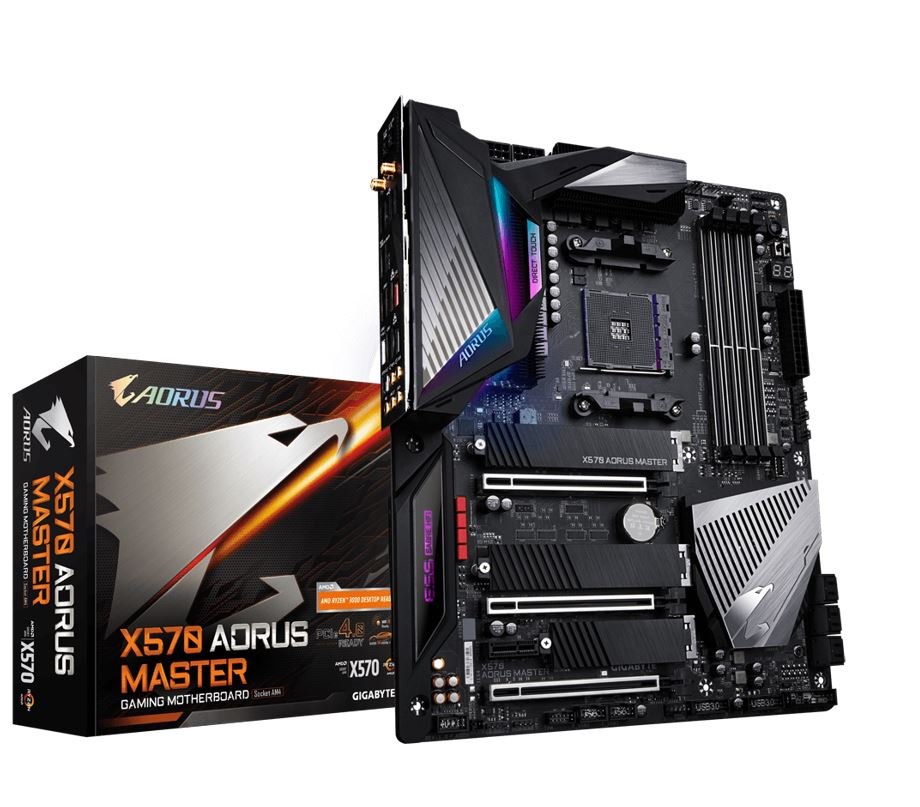 Gigabyte X570 Aorus Master Wifi Ryzen Am4 Atx Motherboard 4xDDR4 4xPCIE 2xM.2 Realtek® Ess Hda Intel GbE Lan 6xSATA 1xUSB-C 7xUSB3.2 RGB B