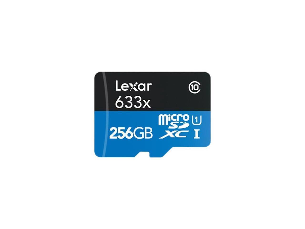 Lexar Media Lexar High Performance - Flash Memory Card (microSDXC To SD Adapter Included) - 256 GB - A1 / Video Class V30 / Uhs-I U3 / Class10 - 633X - microSDXC Uhs-I