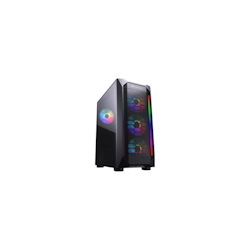 Cougar MX410 Mesh-G RGB Black Atx Mid Tower Powerful And Compact Mid-Tower Case With Mesh Front Panel And Tempered Glass Built-In 4 RGB Fan
