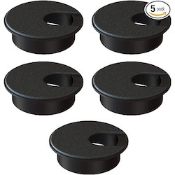 Desk Grommet 2 Inch (50 mm) Pack of 5-Black ABS Plastic Cable Hole Cover to Arrange Wires & Cords Through Computer Table/Countertops