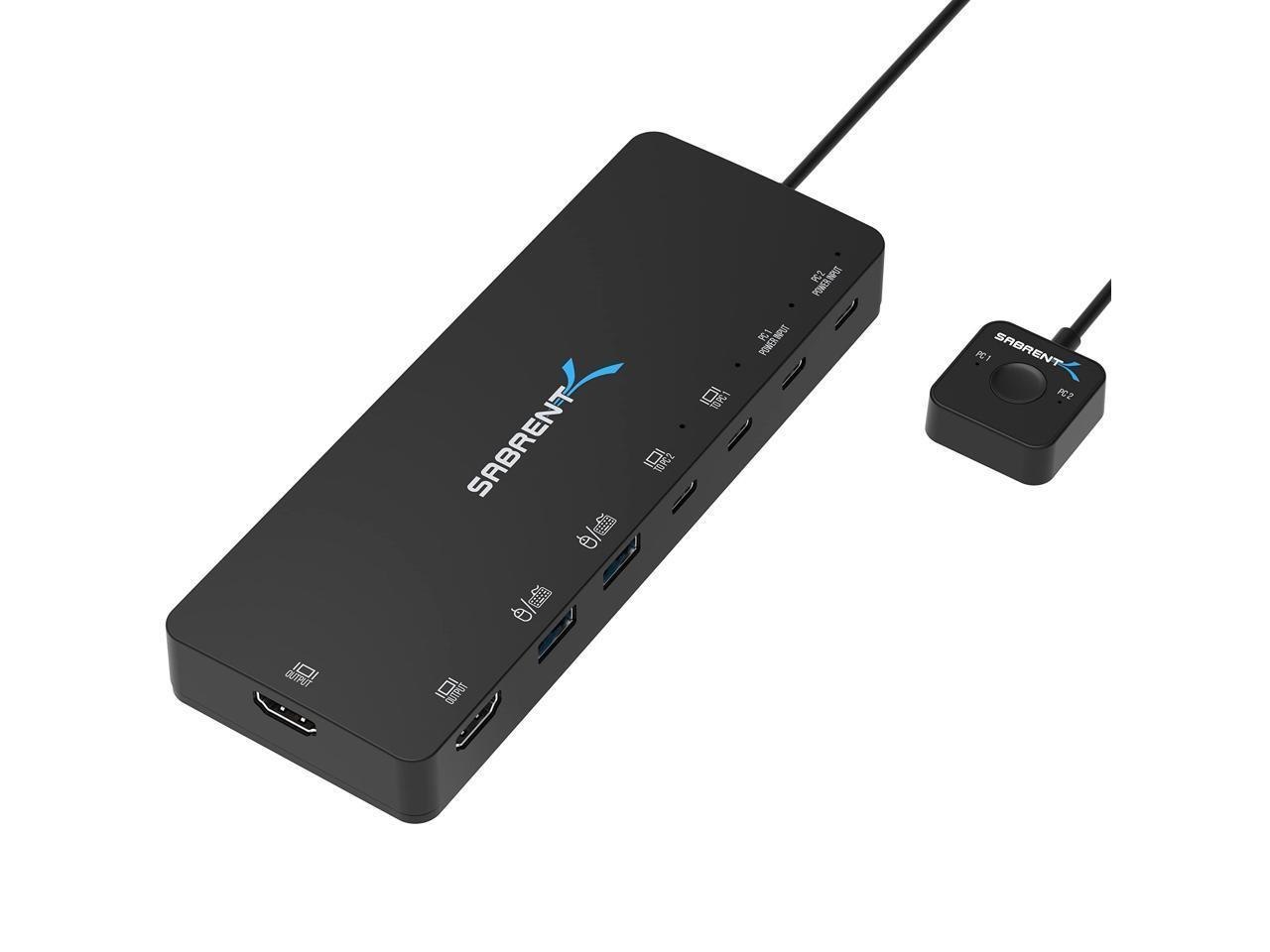 Sabrent Usb Type C Dual KVM Switch With Power Delivery [Usb-Ckdh]