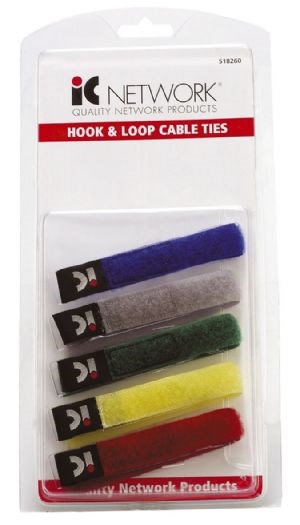 Cabac Hypertec Velcro Colour Cablel Tie Pack Of 5