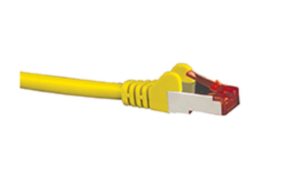 Hypertec Cat6a Shielded Cable 5M Yellow Color 10GbE RJ45 Ethernet Network Lan S/FTP Copper Cord 26Awg LSZH Jacket