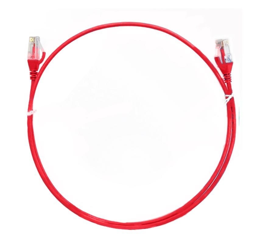 8Ware Cat6 Ultra Thin Slim Cable 15M - Red Color Premium RJ45 Ethernet Network Lan Utp Patch Cord 26Awg For Data