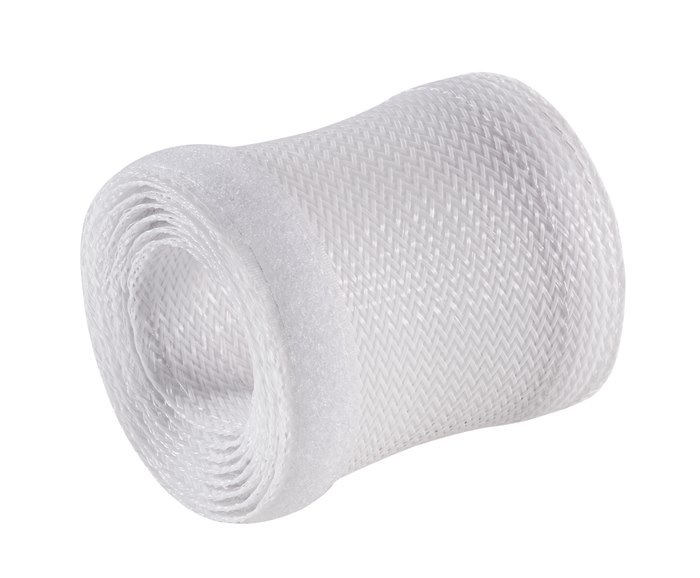 Brateck Flexible Cable Wrap Sleeve With Hook And Loop Fastener (135MM/5.3' Width) Material Polyester Dimensions 1000X135MM --White