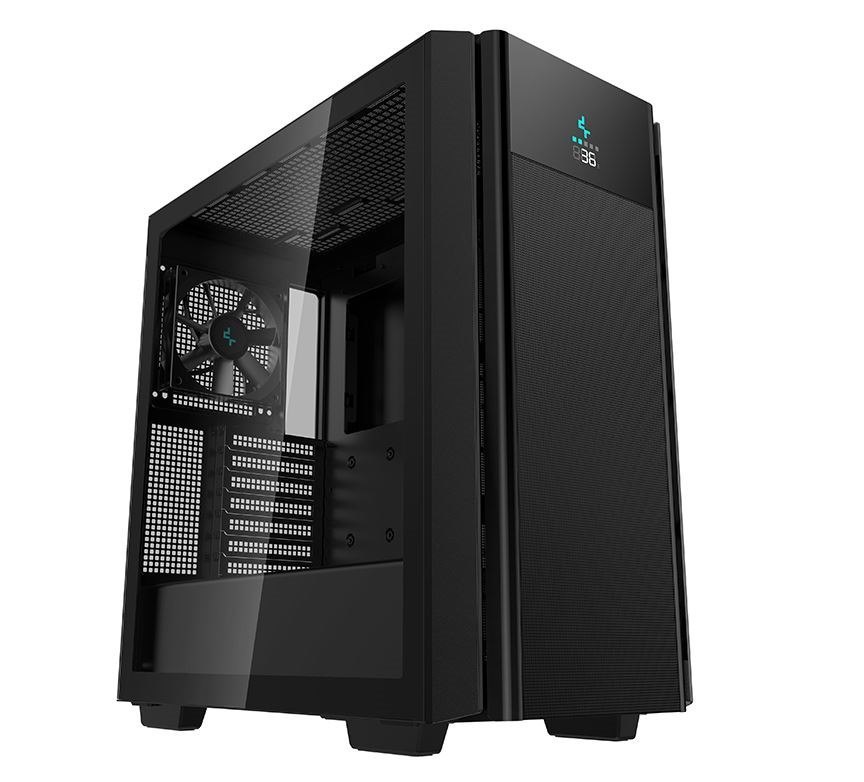 DeepCool CH510 Mesh Digital Mid-Tower Atx Case,Tempered Glass, Display Screen, 1 X 120MM Fan, 2 X 3.5' Drive Bays, 7 X Expansion Slots