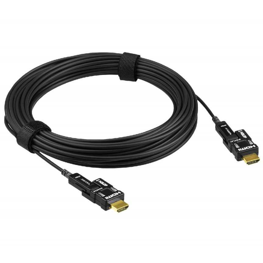 Aten 15M True 4K Hdmi 2.0 Hybrid Active Optical Cable, Detachable Head To Support Both Hdmi And micro-HDMI