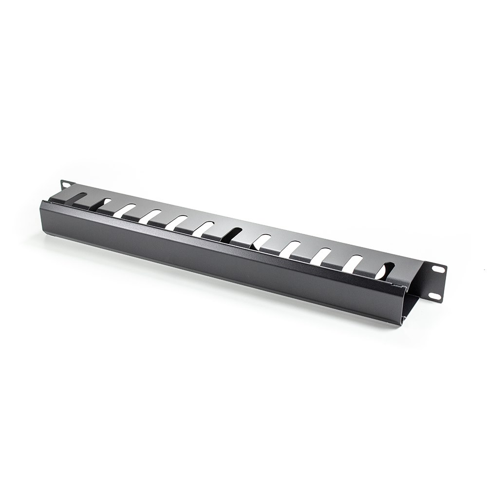 Serveredge 1Ru Horizontal 12 Slots Cable Management Rail - Metal Body Metal Fingers & Metal Cover & Rear Cable Entry Holes