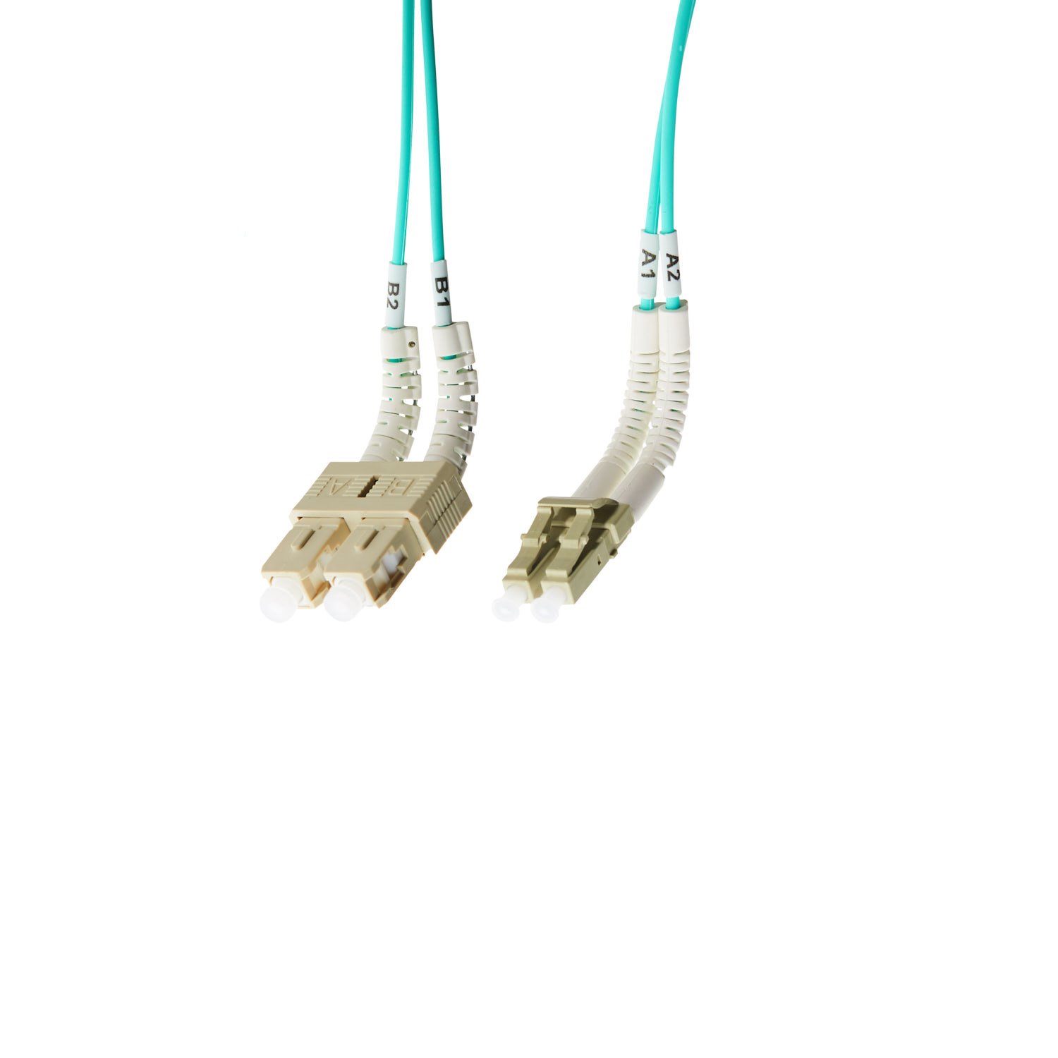 4Cabling 0.5M LC-SC Flexi Boot Om4 Multimode Fibre Optic Duplex Patch Leads