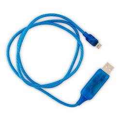 Generic Visible Flowing Micro Usb Charging Cable - Blue