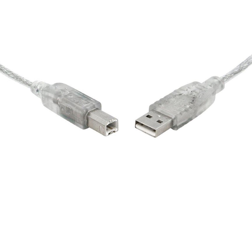 8Ware Usb 2.0 Cable 1M A To B Transparent Metal Sheath Ul Approved