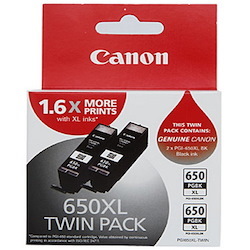 Canon Pgi650xl Black Ink Twin Pack - 500 A4 Pages Each