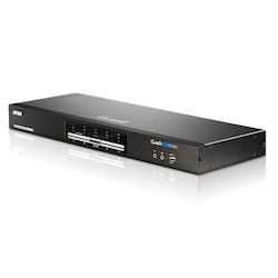 Aten Desktop KVMP Switch 4 Port Dual Display Dvi Dual Link W/ Audio, 2X Custom KVM Cables Included, 2X Usb Port, Selection Via Front Panel