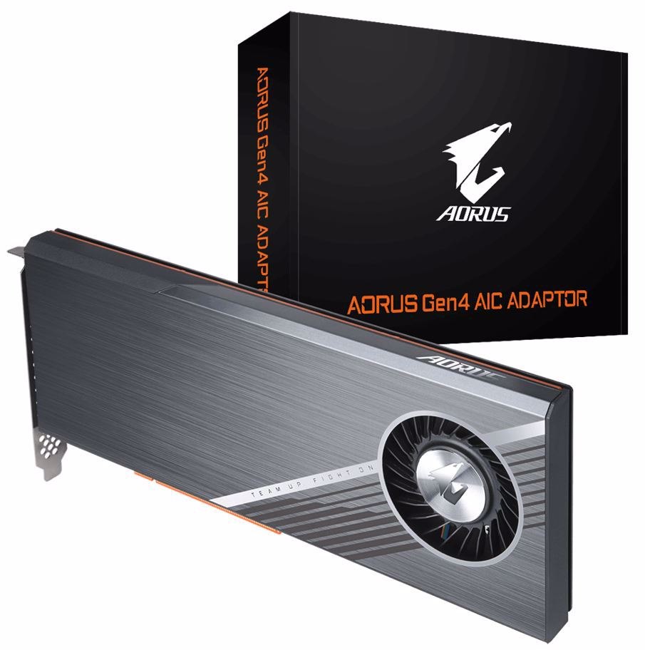 Gigabyte Aorus Gen4 Aic Adaptor - Easy One Click Raid BY Aorus Storage Manager Full PCIe 4.0 Design Advanced Thermal Solution For PCIe 4.0 SSD