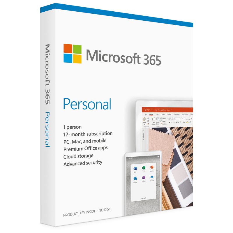 Microsoft 365 Personal 1 Year Subscription Medialess 1 User 2020 Edition For PC And Mac. (Replace Sms-Of365p-1Yrmlp-1U, QQ2-00874)