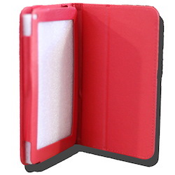 LeaderTab 7.9 Folio Case Red Faux Leather. Camera Hole Rear