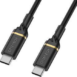 OtterBox Usb-C To Usb-C 1 Meter Fast Charge Cable Black Shimmer - 480 MBPS Data Rate, Up To 4X Faster Charging, Durable, Trusted, Flexible