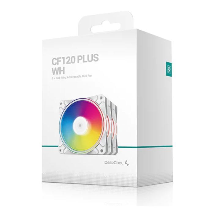 Deepcool CF 120 Plus 3 In 1 Customisable Addressable RGB Led Lighting 3 Pack -White