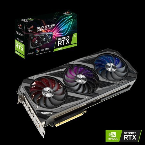 Asus nVidia GeForce Rog-Strix-Rtx3090-24G-Gaming RTX 3090 24GB Ampere SM, 2ND Gen RT Cores, 3RD Gen Tensor Cores, Military Grade Capacitors