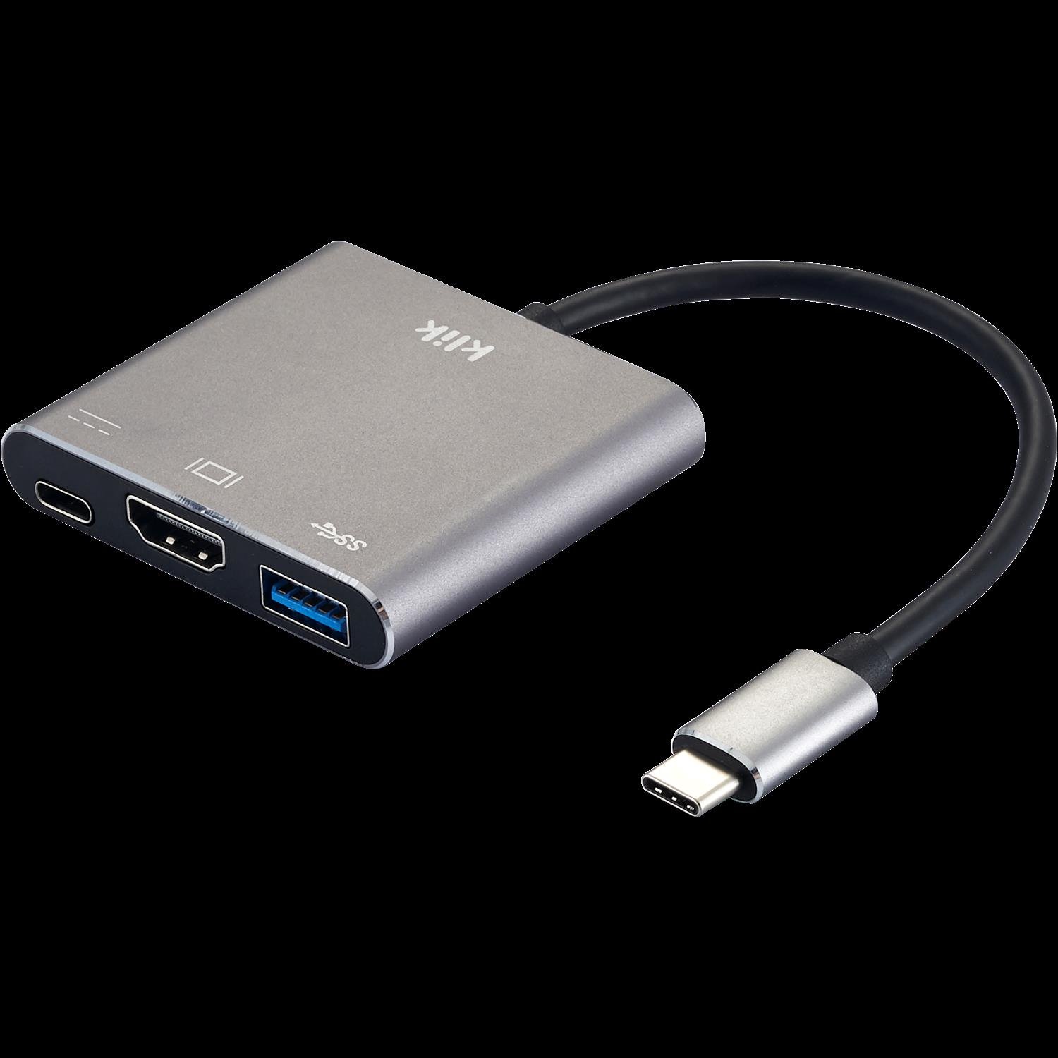 Klik Usb Type-C Male To Hdmi/Usb 3.0/Usb-C Adapter