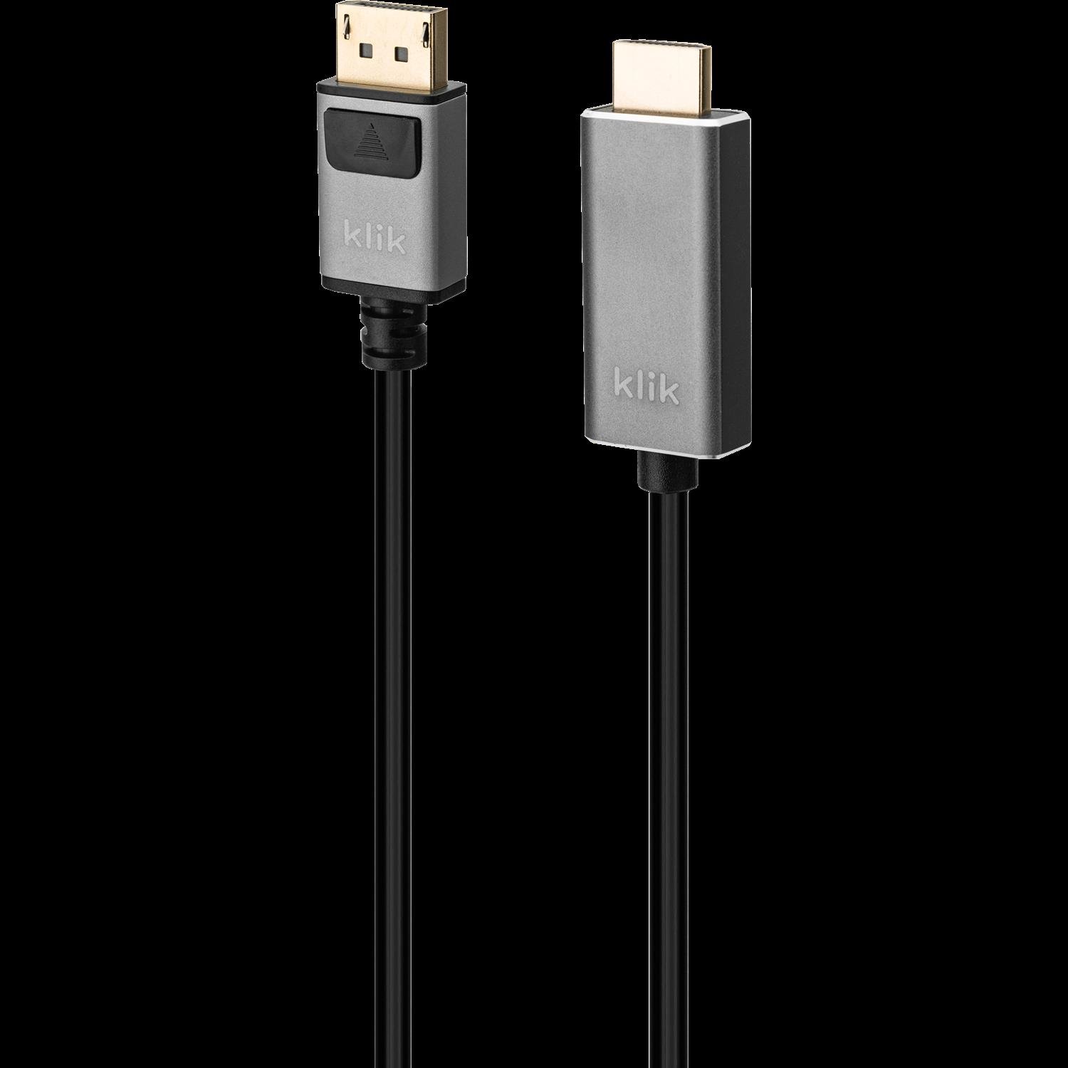 Klik 2MTR DisplayPort Male To Hdmi Male Cable