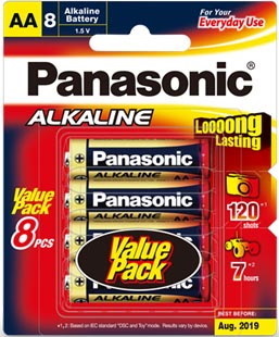 Panasonic Aa Alkaline Battery 8 Pack