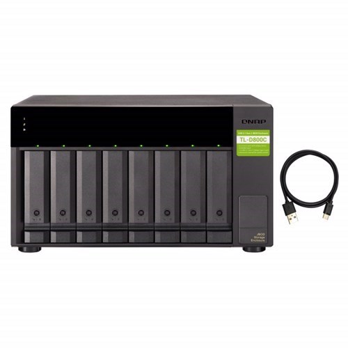 Qnap TL-D800C, 8 Bay Expansion Unit Sata Jbod With 3.5-Inch Sata 6GB/S And Usb3.2, 2YR WTY