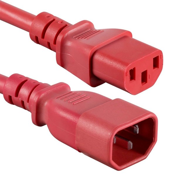 4Cabling 1.5M Iec C13 To C14 Extension Cord M-F: Red