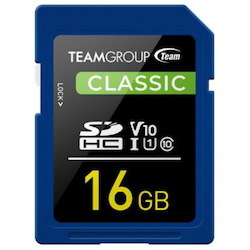 Team Classic SD Memory Card -16 GB Uhs (Ultra) Speed Class 1(U1). Supports Video Speed Class 10(V10).