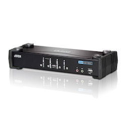Aten 4 Port Usb 2.0 Dvi KVMP Switch. Support HDCP, Video DynaSync, Single Link, Audio, Mouse/Keyboard Emulation - [ Old Sku: Cs-1764A ]
