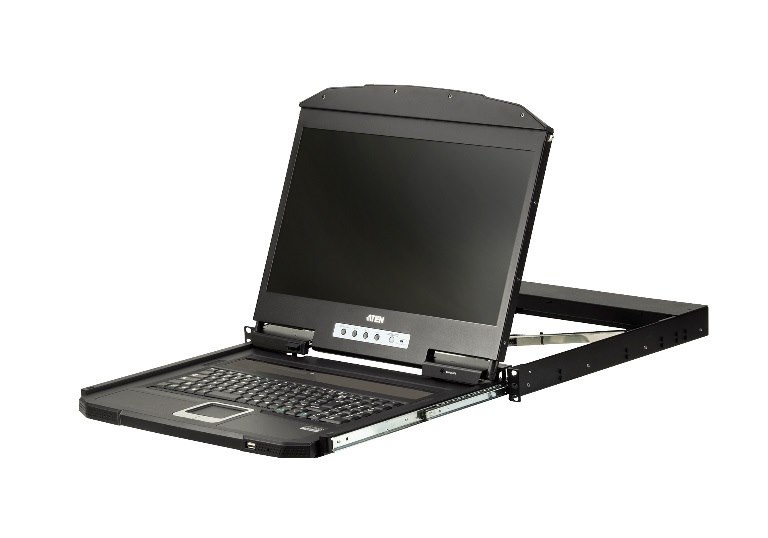 Aten 18.5" Short Depth Hdmi Single Rail LCD Console, With Full HD LCD Screen, Can Be Mounted Up To A Depth Of 42CM To 72CM