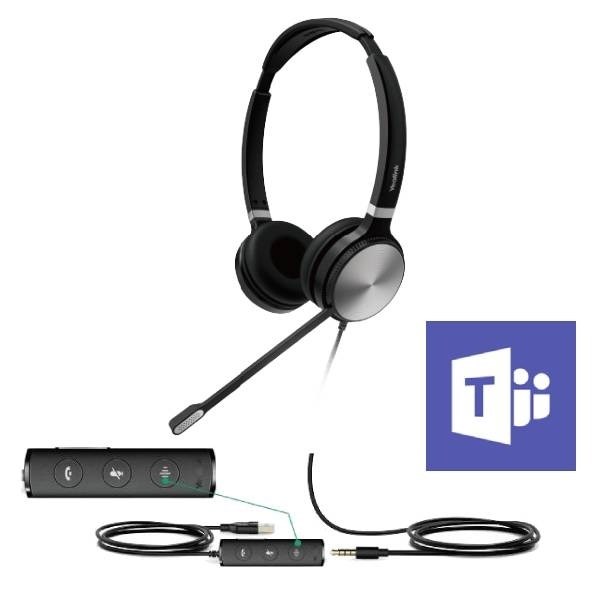 Yealink Uh36-D Teams Certified Wideband Noise Cancelling Headset, Usb And 3.5MM Connectivity, Stereo
