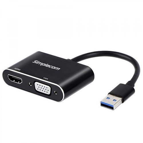 Simplecom Da316 Usb 3.0 To Hdmi + Vga Video Card Adapter Full HD 1080P