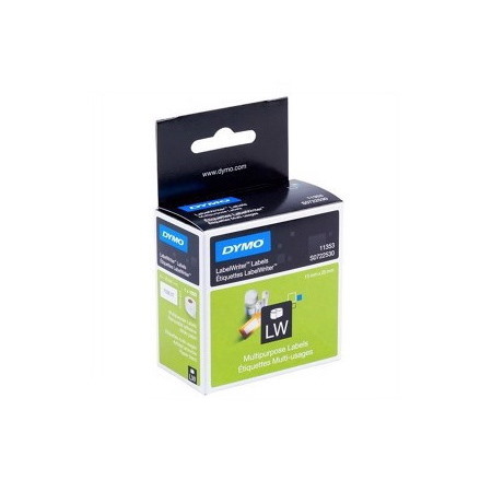 Dymo (SD11353/S0722530) Multi-Purpose, 2 Up, Paper 13MM X 25MM, 1 Roll/Box, 1000 Labels/Roll