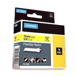 Dymo (SD18491) Flexible Nylon, 19MM - Black On Yellow