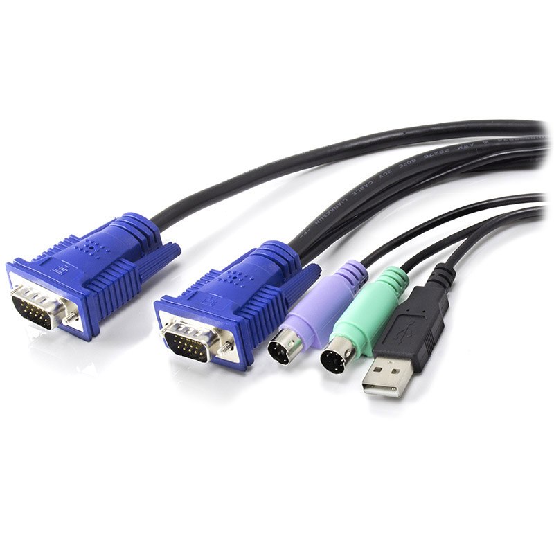 Serveredge 1.8M 3-In-1 KVM Cable - Ps2usb & Vga - Suitable For Serveredge KVM's