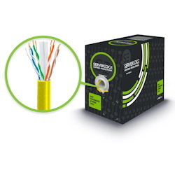 Serveredge Cat6 305M Network Cable - Utp Solid PVC 23Awg - Yellow