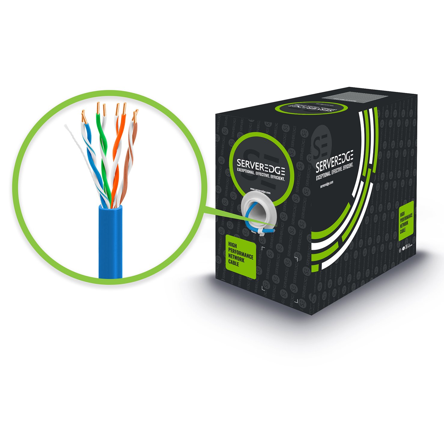 Serveredge Cat5e 305M Network Cable - Utp Solid PVC 24Awg - Blue