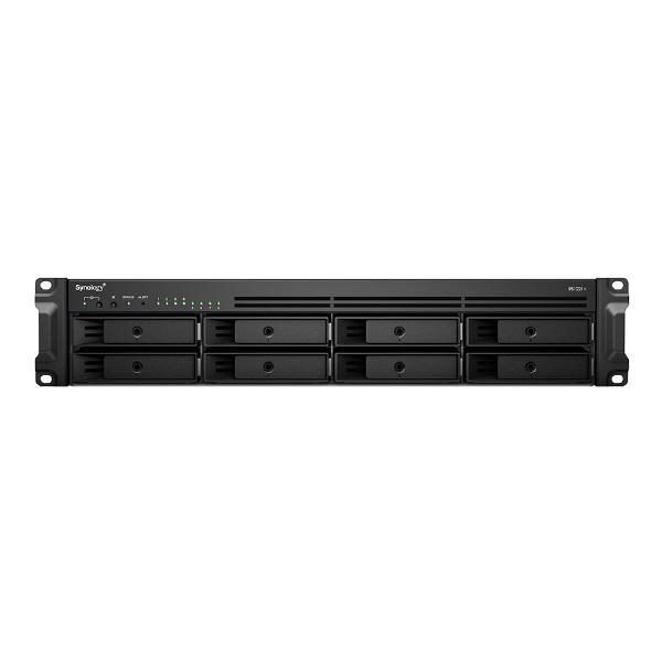 Synology RackStation RS1221+ 8-Bay 3.5" Diskless 4xGbE Nas (2U Rack), Amd Ryzen Quad Core 2.2GHz, 4GB Ram, 2xUSB3, 3 Year WTY - Short Depth Nas